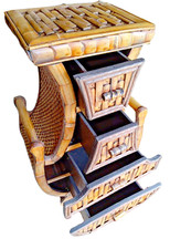 Mobiletto in Bambù con 4 Cassetti - Design Artigianale Etno-Rustico