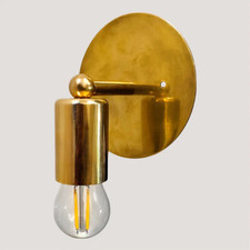 Applique da parete in ottone fatto a mano anni 50, metà secolo, lampada moderna