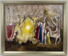 Quadro olio su tela Leonora Carrington (fatto a mano) firmato e incorniciato