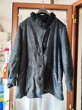 Montone Di Pecora Shearling Vera Pelle Cappotto Giaccone Donna Vintage Taglia 48