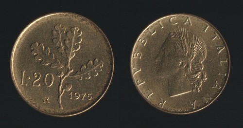 Lire 1975 ramo quercia - 1975,