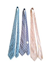 Lotto 3 Cravatte Hermes Originali Vintage 100% Pura Seta