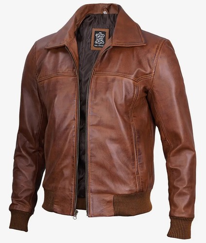 Bomber uomo marrone camicia