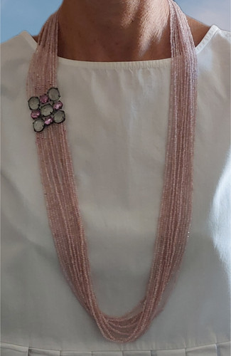 Collana quarzo rosa e - quarzo,