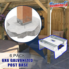 6X Staffe per pali base 6x6 in legno per calcestruzzo per ponte patio/gazebo/pergola