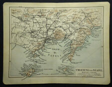 1908.Antica Stampa Topografica= NAPOLI e Dintorni = POSILLIPO.POZZUOLI.BAYAE..