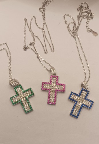 Croce rettangolare zirconi - croce,