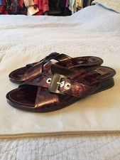 STUART WEITZMAN SANDALI MULES VERNICE TARTARUGA ORIGINAL 8,5 M US 39 EUR 6 UK