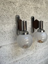 APPLIQUE COPPIA VINTAGE VETRO MURANO ACCIAIO MAZZEGA ZUCCHERI MODERNARIATO MID