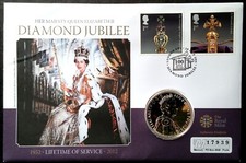 BUSTA FDC 5 STERLINE DIAMOND GIUBILEE LONDRA REGINA ELISABETTA  2012