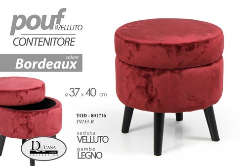 Pouf tondo contenitore puff - contenitore,