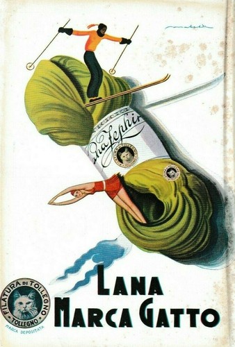 Pubblicita 1932 lana gatto - lana,