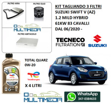 TAGLIANDO 3 FILTRI E OLIO TOTAL 0W20 SUZUKI SWIFT V 1.2 MILD HYBRID 61KW 83CV