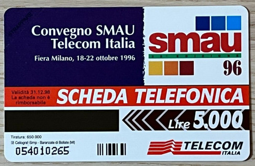 Carta telefonica smau - carta,