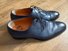 scarpe uomo santoni pelle blu