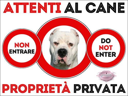 Targa cartello attenti cane - al,