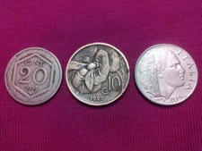 n° 3 monete del  Regno d'Italia  - 10 Centesimi Ape 1922 esagono 1919 - 20 1940