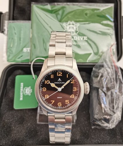 Orologio pilota acciaio - acciaio, nuovo