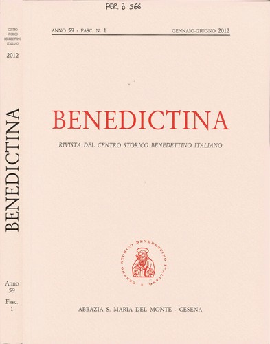 Benedictina rivista del - benedictina.,