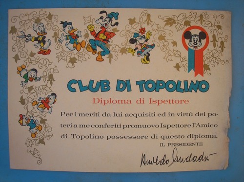 Club topolino diploma - di,