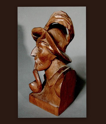 Scultura busto uomo - , pipa