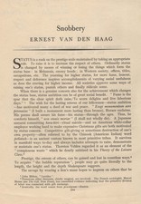 SNOBBERY Sociology Ernest Van