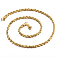 Collana uomo/donna in acciaio inox in stile corda intrecciata