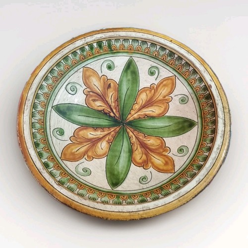 Piatto maiolica foglie - piatto, cm.