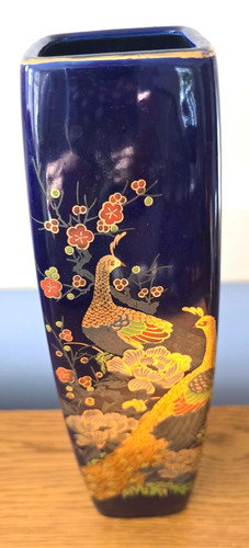 Vaso pavone blu cobalto