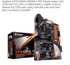 Gigabyte H370 AORUS GAMING 3 WiFi Scheda madre + Processore Intel I3 + Cooler