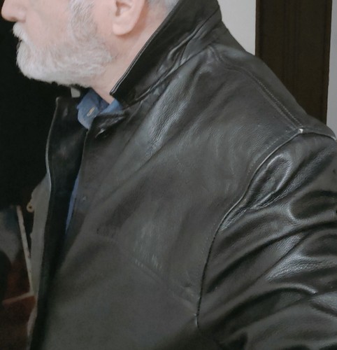Giubbotto pelle nera - pelle,