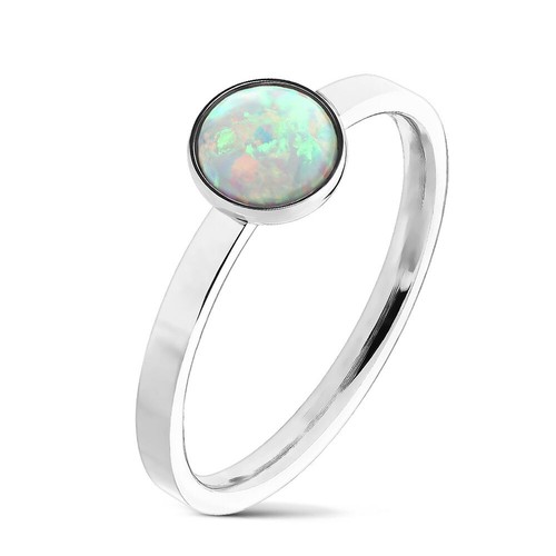 Anello opale acciaio - , inox