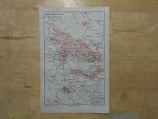 Orig.(1907) Lithographie Landkarte Kali-Lagerstätten in Deutschland