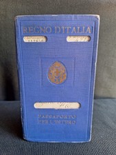 Regno d'Italia PASSAPORTO per l'estero 1932-37 con Foto Timbri e Marche da Bollo