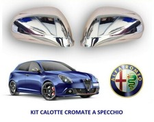 ALFA ROMEO GIULIETTA KIT CALOTTE SPECCHI RETROVISORE CROMATE A SPECCHIO DX + SX