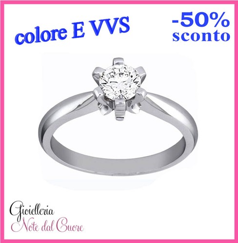 Anello solitario oro bianco - anello,