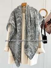 Sciarpa scialle doppio viso stampa giardino stola Sallys 70% cashmere e 30% seta 53"