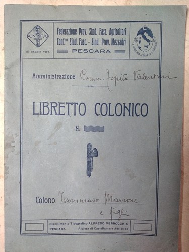 Antico libretto colonico - libretto, epoca