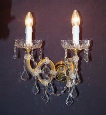 APPLIQUE A 2 LUCI  MARIA TERESA DORATA CON CRISTALLI SWAROVSKI