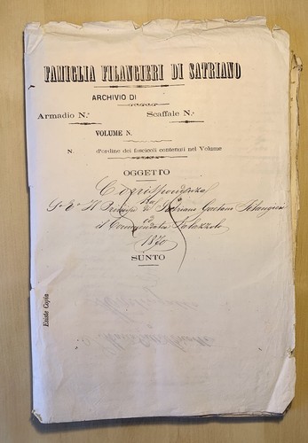 Archivio filangieri satriano - archivio,