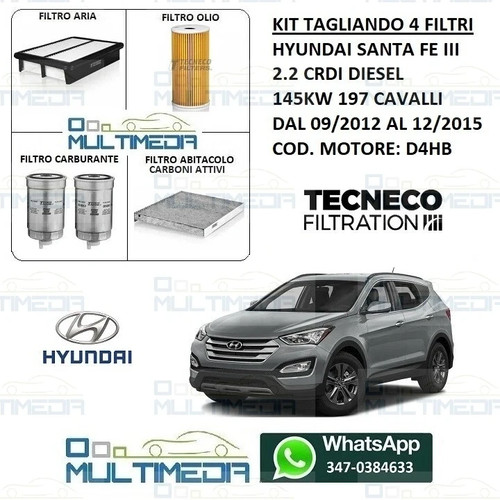 Kit tagliando filtri - 4, hyundai