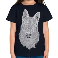 Pastore Tedesco Schizzo Bambini Stampato T-Shirt Ottimo Regalo Cane Amante Cane