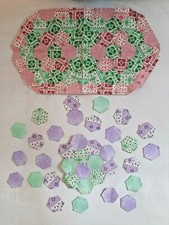Lotto 2 centrotavola patchwork esagonale + 24 esagoni incompleto da rifinire