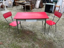 TAVOLO + 2 SEDIE IN METALLO E FORMICA DEGLI ANNI 50/60