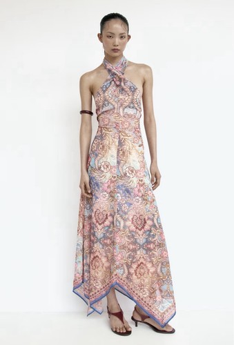 Abito chiffon scollo - h&m, in