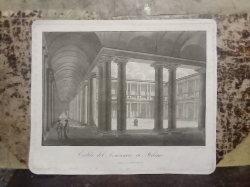 Antica incisione cortile del - antica,