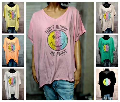 Maglia manica corta happy face - happy,
