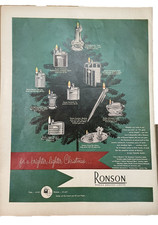 Pubblicità stampa accendino Ronson anni 40 vintage Natale DeCanter matita Adonis