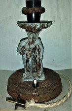 LUME LITTORIO LIBERTY ANNI 20/30 IN RAME E VETRO CON STATUETTA DI ERCOLE