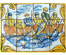 Pannello tonnara "Tonno grosso" - Majolica tile panel "Big tuna" 10894
